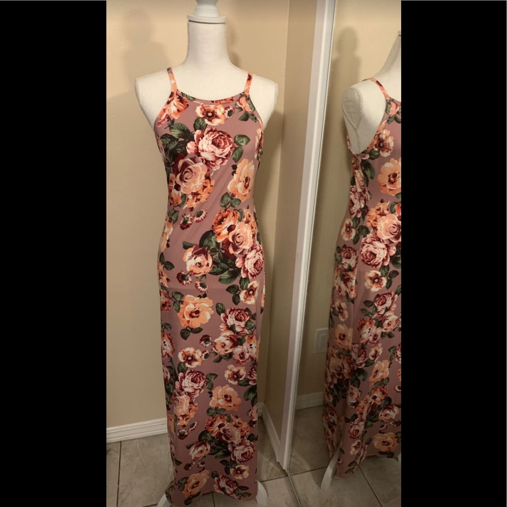 Maxi Mauve Floral Dress